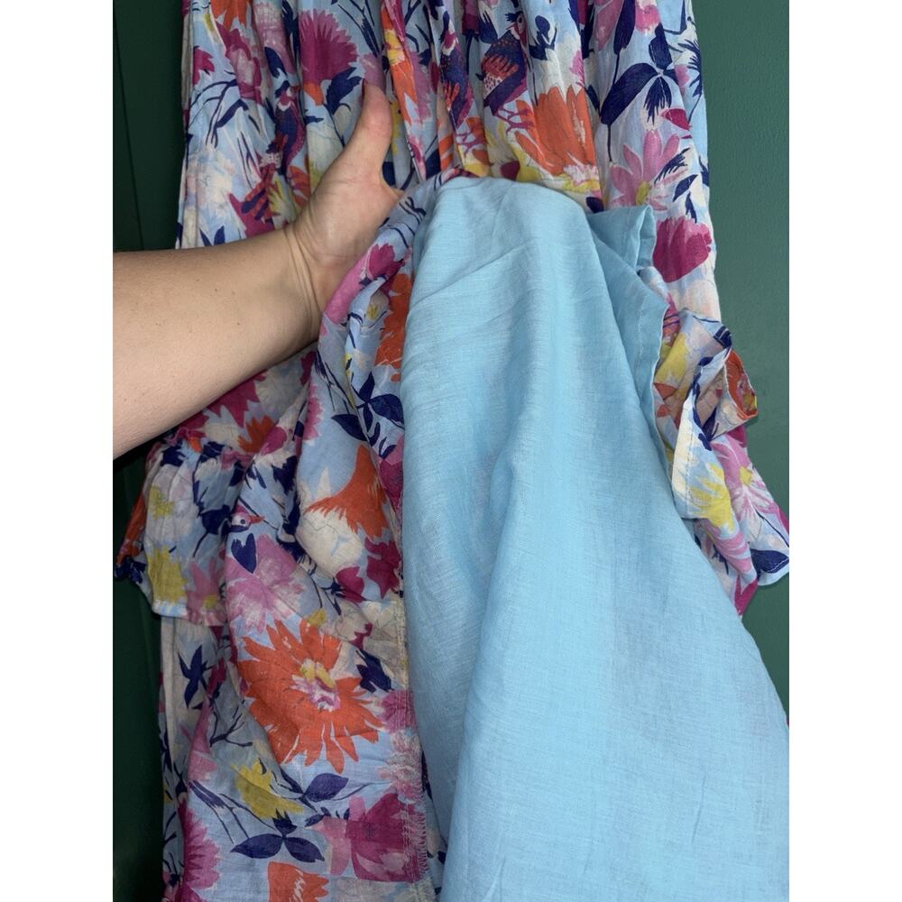 Banjanan Serafina XS Maxi Floral Ruffle Dress Fiesta Sky - Picture 8 of 11